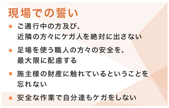 現場での誓い